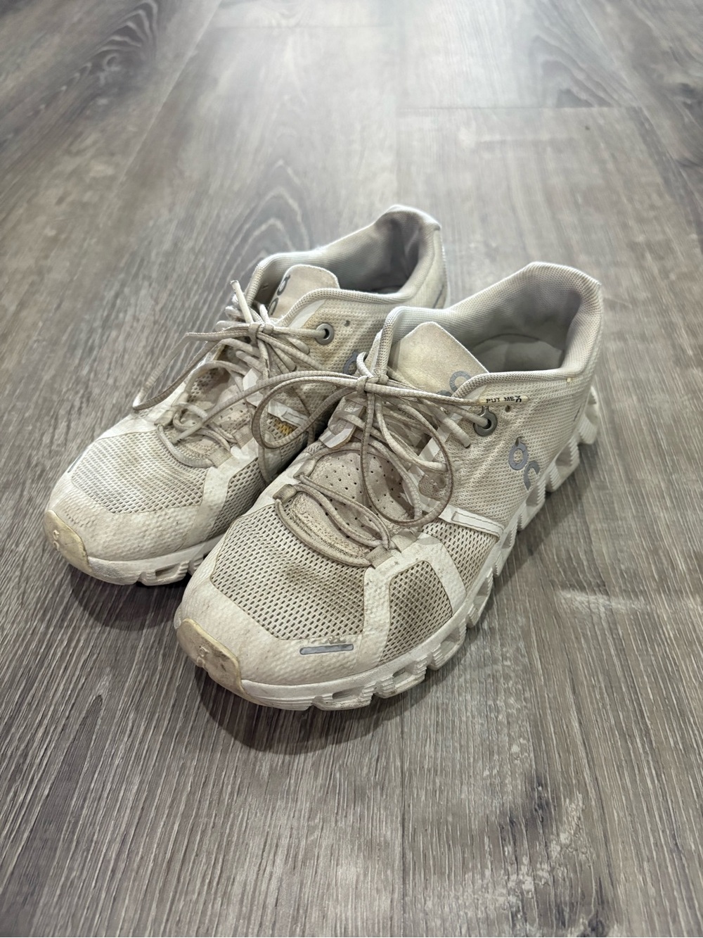On Running Cloudwhite Mesh Sneakers - Light Gray/Taupe